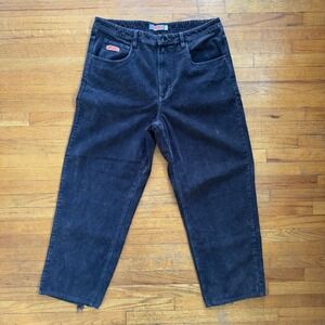 Gimjibs Corduroy Pants Cropped Skate Y2K Style Black Size‎ W36 L32